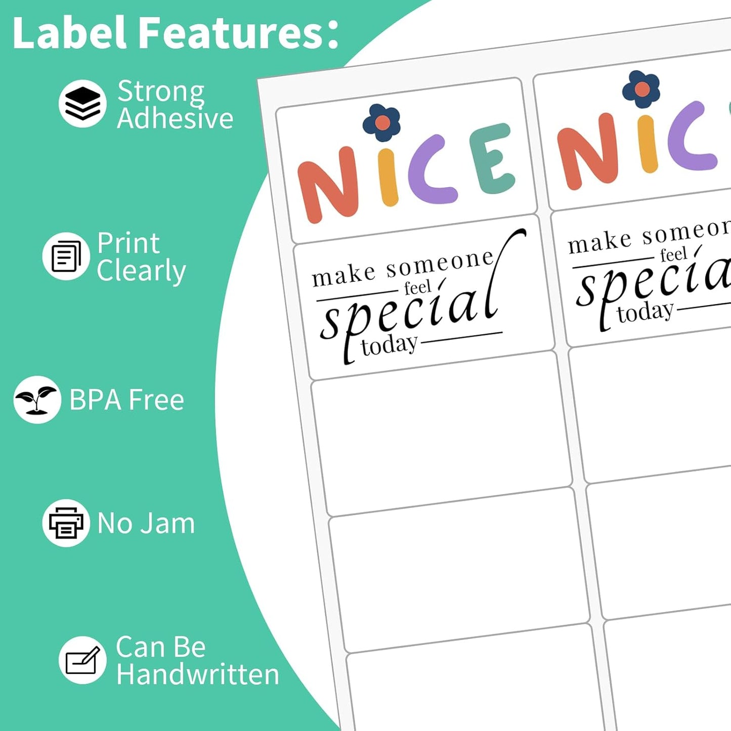 100 Sheets 10 up Labels Mailing Blank Labels, 2" x 4" Sticker Printer Paper for Laser/Inkjet Printer, Self Adhesive Customized Stickers