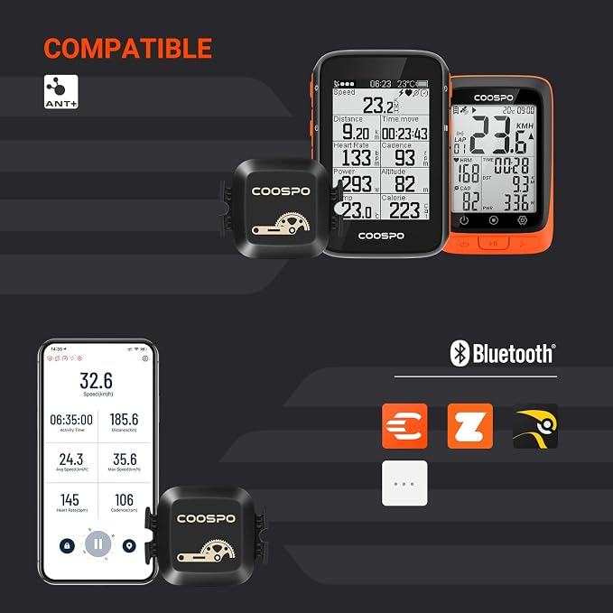 COOSPO Bike Computer GPS Wireless, ANT+ Cycling Computer GPS - Image 6