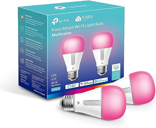 Kasa Smart Bulb, 1000 Lumens Full Color Changing Dimmable Smart WiFi Light Bulb by KasaSmartbyTP-Link