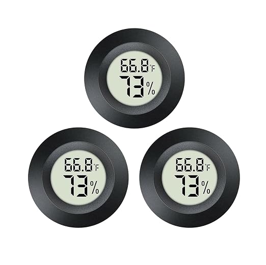 3pcs Mini Hygrometer Thermometer Indoor Outdoor Round Humidity Meter by Maiweitong