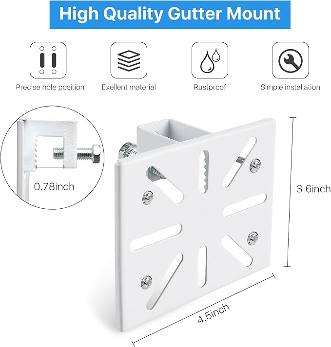 Gutter Mount for eufy Security Solocam S340 Solar Security Camera - Image 4