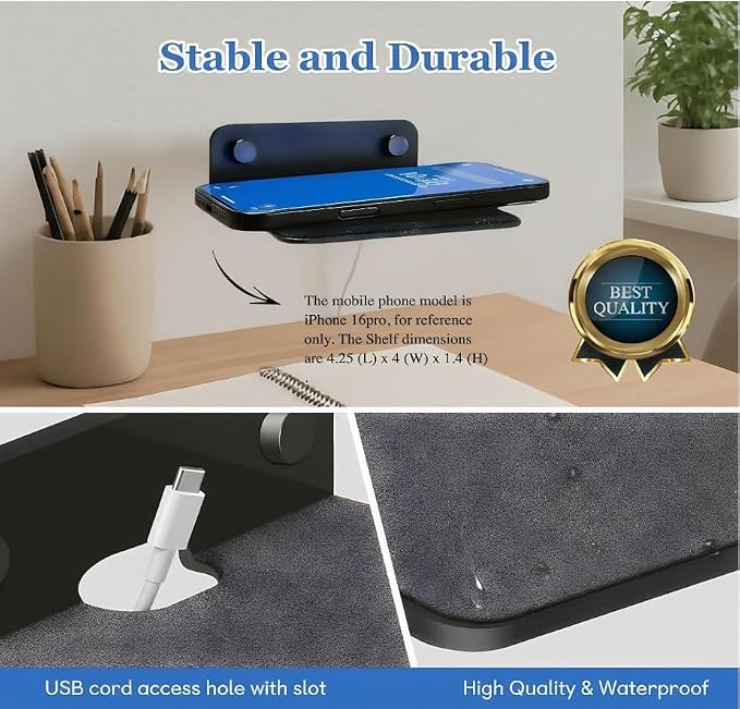 WISDING Small Floating Shelves, 4.25'' Wall Metal Speaker Mount Shelves - Image 4
