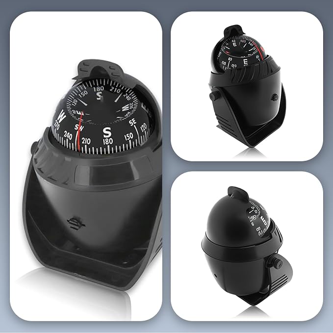 Boat Compass with Magnetic Declination Adjustment, Pivoting Marine Compass - Image 8
