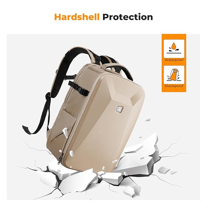 K&F CONCEPT Camera Backpack, Hardshell Photography DSLR Camera Bag - Image 5