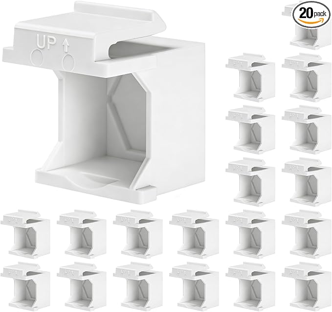 20-Pack Blank Keystone Jack Insert by Togconn