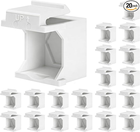 20-Pack Blank Keystone Jack Insert by Togconn