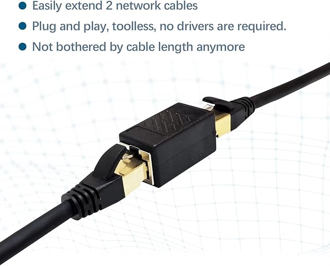 EZYUMM 3 Pack Ethernet Coupler, Premium Gold Plated Ethernet Extender, RJ45 - Image 2