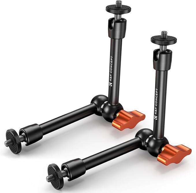 K&F CONCEPT 2-Pack 9.8" Magic Arm, 1/4" Screw Camera Mount Arm 360° Ball Heads by KFCONCEPT