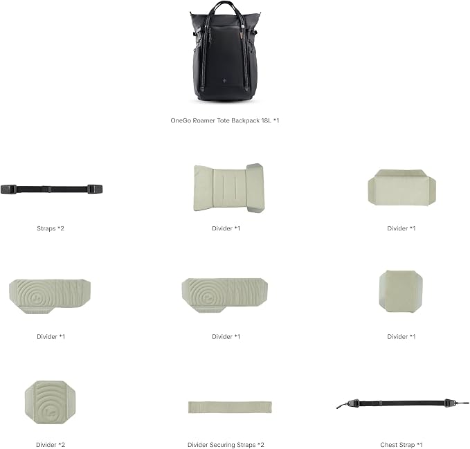 PGYTECH OneGo Roamer Tote Camera Backpack, 18L Water-Resistant Dual Carry Tote - Image 9