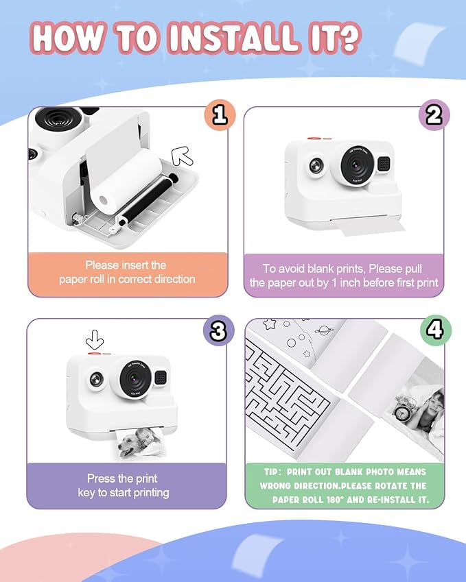 Dylanto Instant Print Camera for Kids, 2.4 Inch Screen Kids Instant Cameras - Image 8