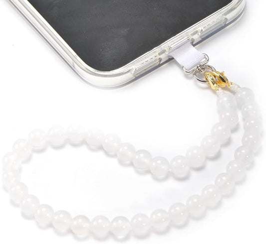 Agate Beaded Phone Wrist Strap for Women Men Stone Beads Charm Handmade by Aluckiss