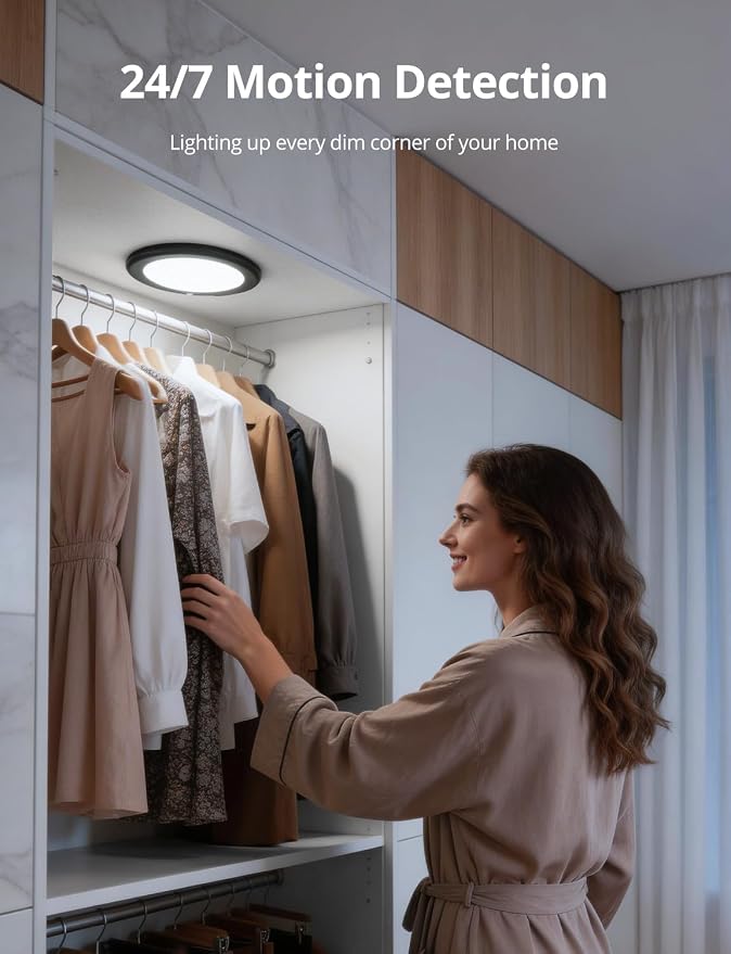 Bojim Rechargeable Motion Sensor Wireless Closet Ceiling Light 6000mAh Battery - Image 5