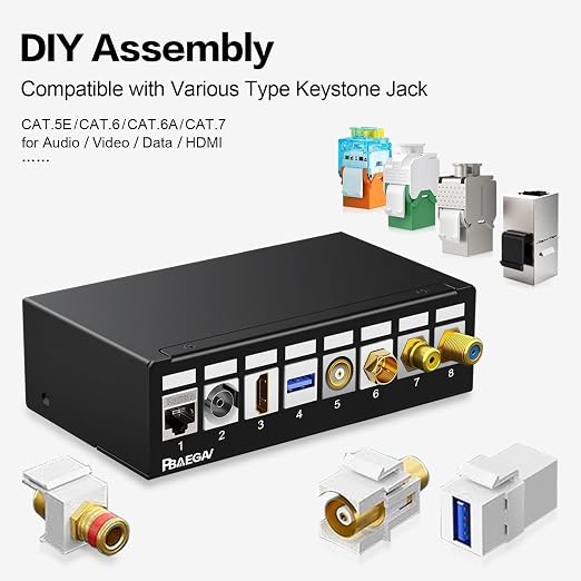Patch Panel 8 Port Keystone Network STP Blank Patch Panel Compatible - Image 5