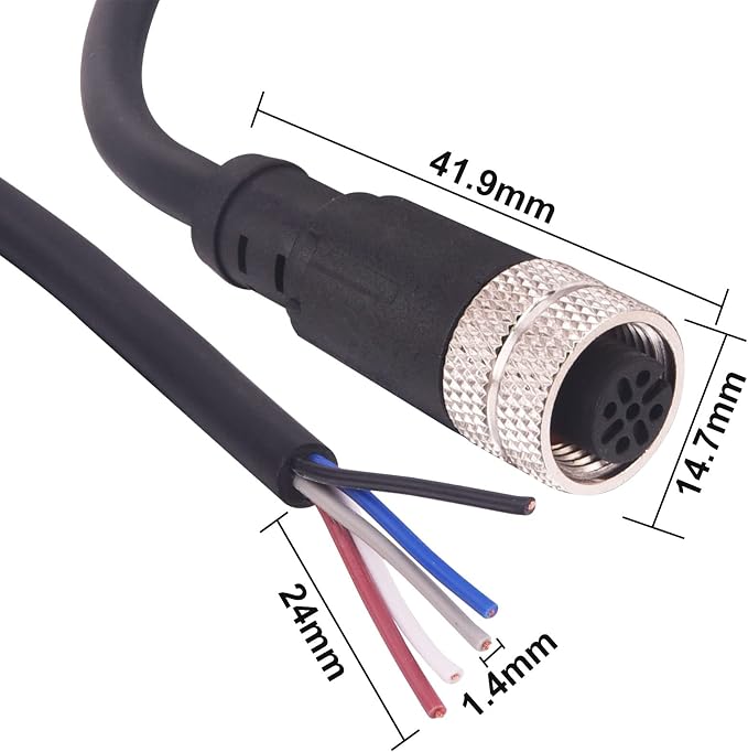 M12 Female 5 Pin Aviation Socket Electrical Cable, Lonlonty M12 Aviation Sensor - Image 7