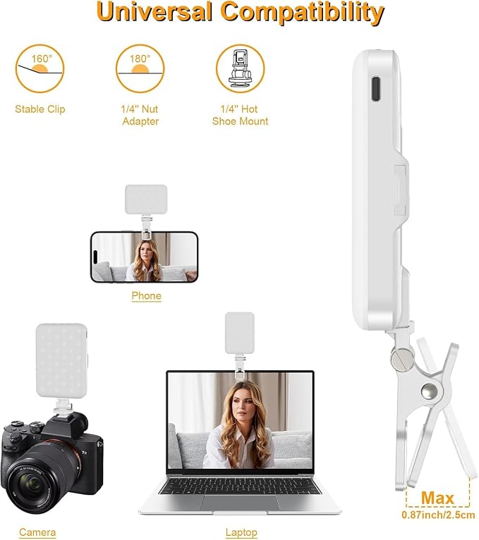 Selfie Light, LED Camera Light Video Lights 60 LED 2200mAh Rechargeable Phone - Image 4