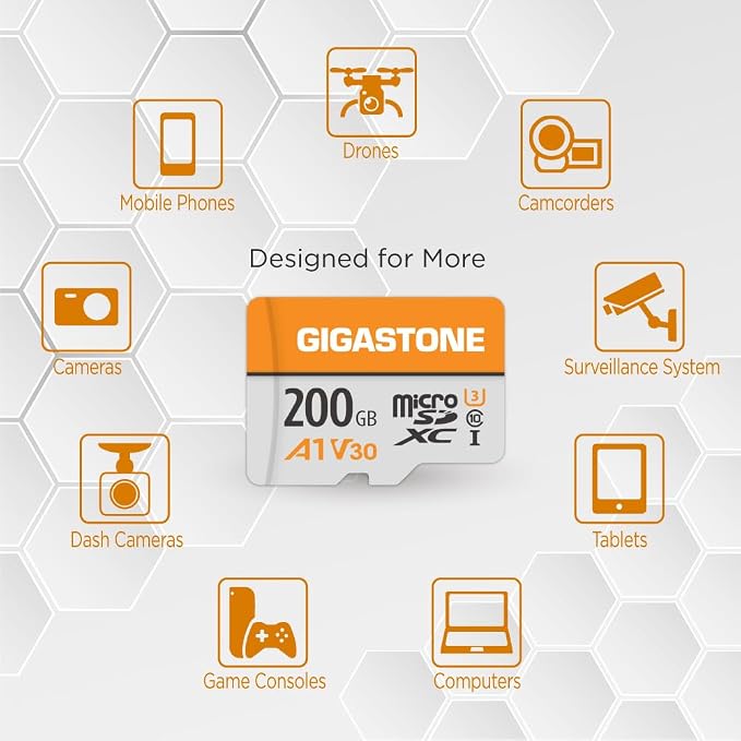 GIGASTONE 200GB Micro SD Card 2-Pack, A1 V30, 4K Video Recording, Compatible - Image 3