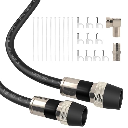 25ft RG6 Coaxial Cable, 75 Ohm TV Coax Cable by RELIAGINT