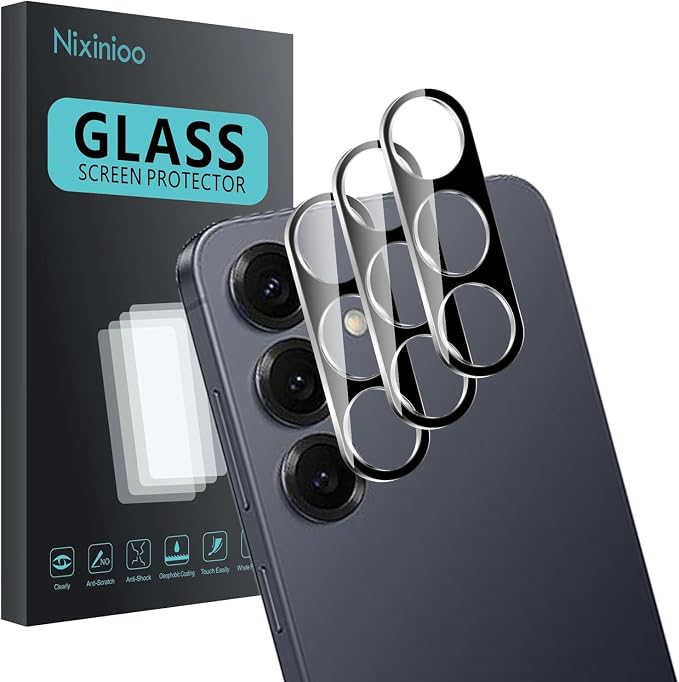 3 Pack Camera Lens Protector for Samsung Galaxy S25, Tempered Glass, by Unknown