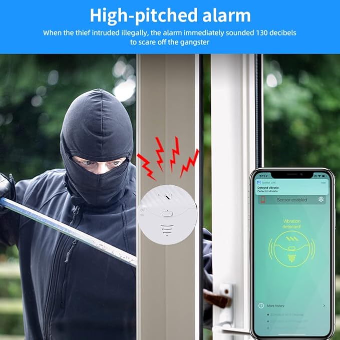 WiFi Window Alarm System, 2 Pack Glass Break Detection - Image 2