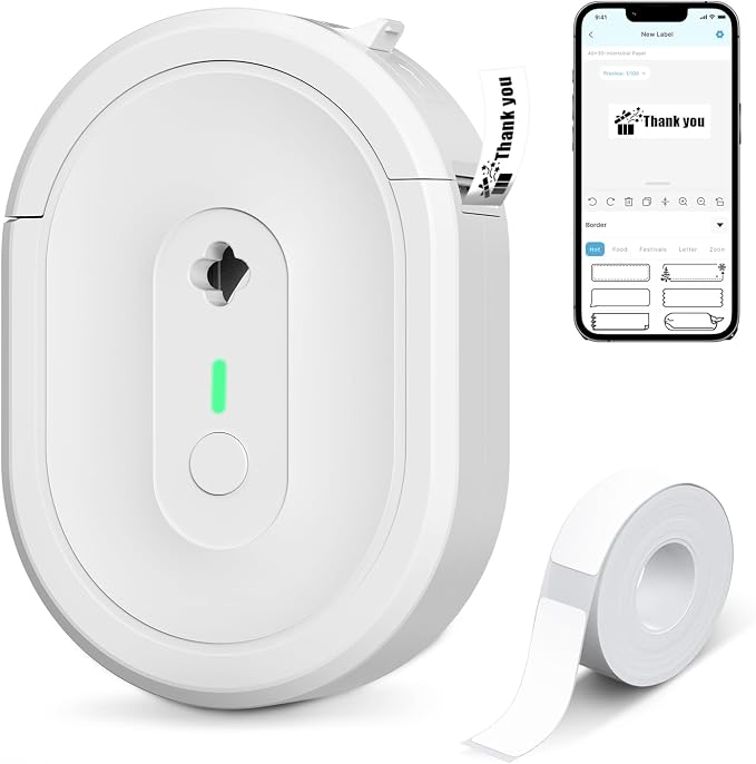 Label Maker Machine with Tape, N12 Portable Bluetooth Label Printer, Wireless by Unknown