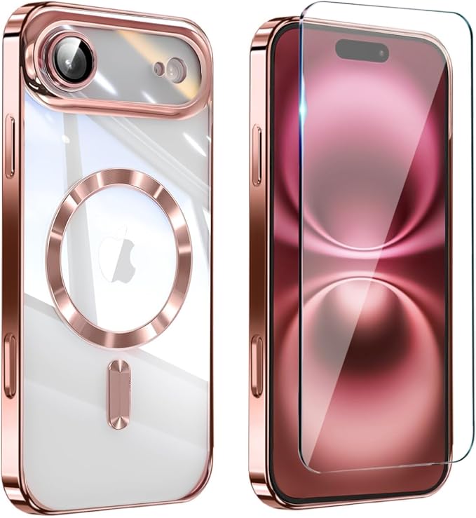 Magnetic Glossy Case for iPhone 17 Air, iPhone 17Air Phone Case Slim Clear by Unknown