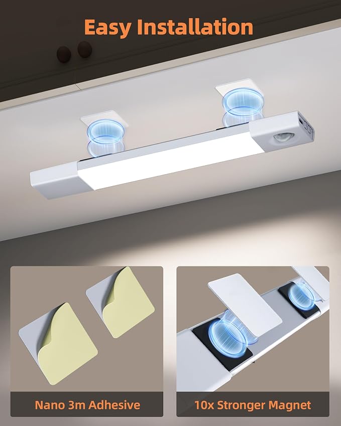 EZVALO Under Cabinet Lighting, Wireless Closet Lights, 50 LED Rechargeable - Image 7