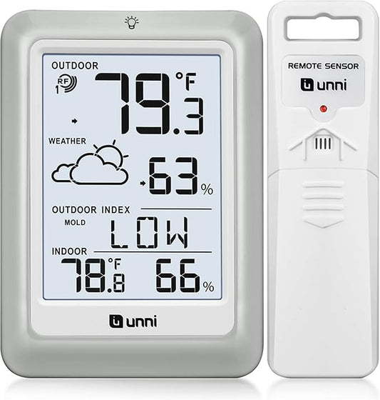 Indoor Outdoor Thermometer Hygrometer Wireless Weather Station, Temperature by UUNNI