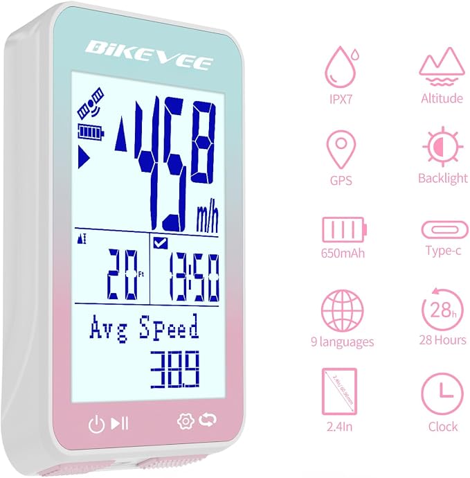 GPS Bike Computer Wireless Bicycle Speedometer Odometer 9 Languages Auto - Image 7