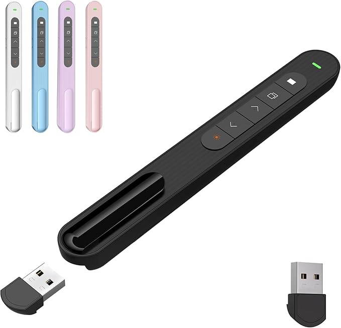 Presentation Clicker with Red Beam, 328ft Long-Range Wireless Presenter Remote by GUMENA