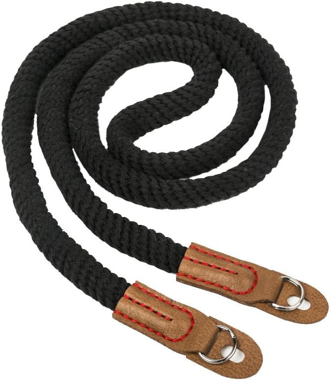 Vintage Handmade Cotton Leather Rope Camera Neck Strap - Image 3