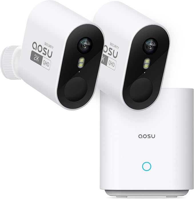 aosu Security Cameras Wireless Outdoor Home System, True 2K HD Night Vision by AOSUSecurityOffical