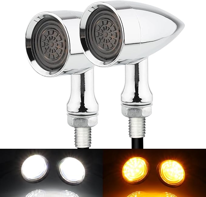 TSUNG Universal Motorcycle LED Turn Signals Small Bullet Front Rear Blinkers by TSUNGMOTO