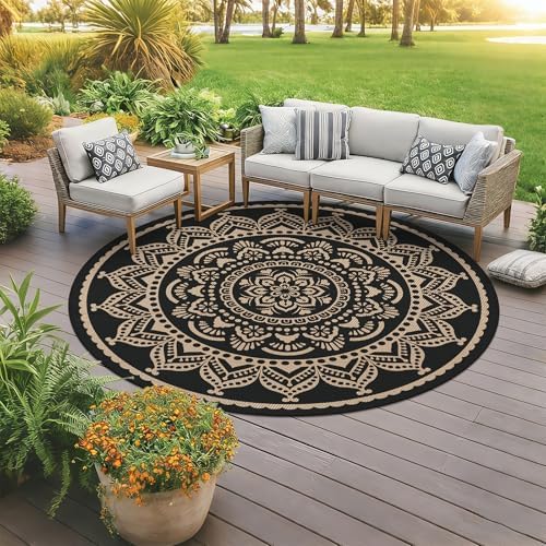 Bsmathom Waterproof Outdoor Rug, 6ft Round - Image 2