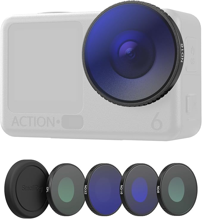 SmallRig Threaded Filter Kit for DJI Osmo Action 6, 4 Pack CPL ND8 ND16 ND32 by SmallRig
