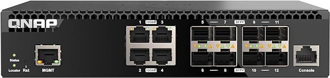 QNAP 12-Port Half-Width Rackmount 10GbE Managed Network Switch. Layer 2 by QNAP