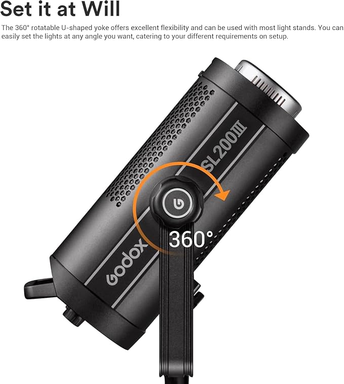 Godox SL200III 215W Daylight LED Video Light – 95600 Lux@1M 5600K, CRI 96+ 8 FX - Image 6