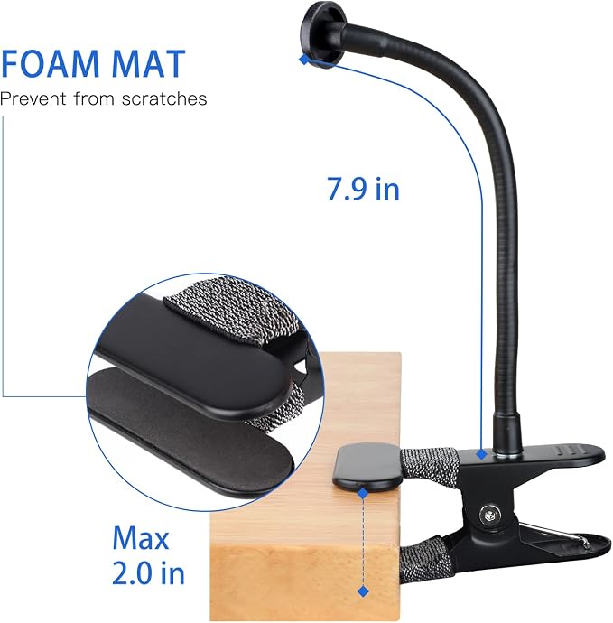 iTODOS 2 Pack Flexible Clip Clamp Mount Compatible - Image 6