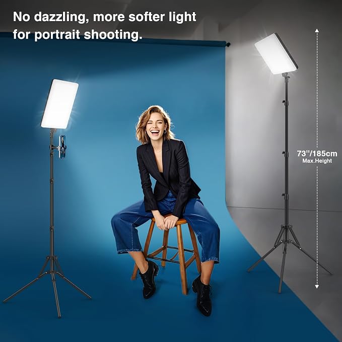 2 Pack Led Video Light Kit - Image 4