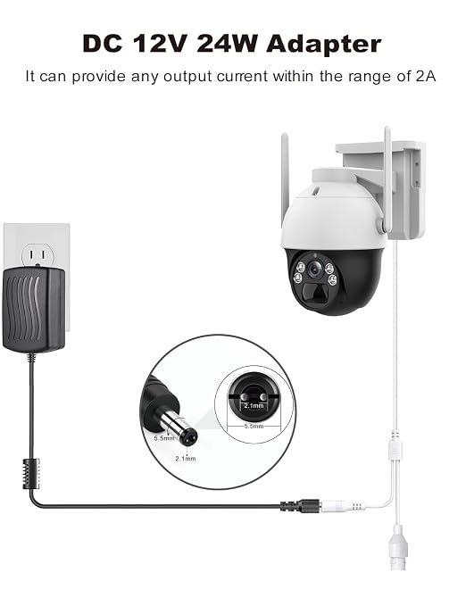 Lonnky DC 12V 2A Security Camera Power Adapter Combine - Image 4