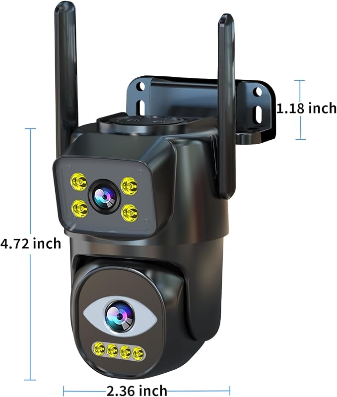 LETSCEE Dual Lens WiFi Security Camera Outdoor, 2.4G/5G PTZ Outdoor Plug-in - Image 9