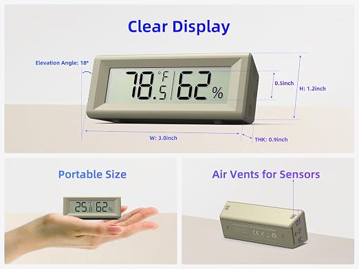 Small Digital Hygrometer, Humidity Meter, Indoor Thermometer, Room Temperature - Image 2