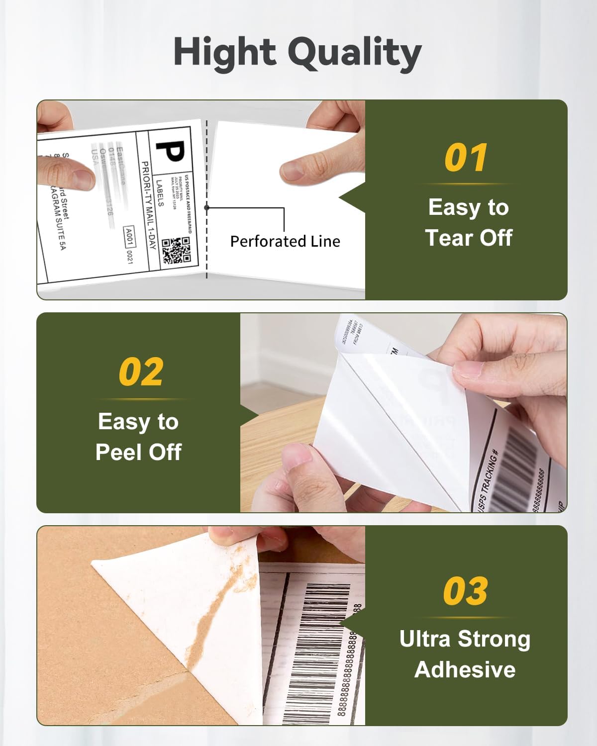 4x6 Direct Thermal Labels, 500 Shipping Labels Compatible with Label Printer, Perforated Shipping Paper for Most Thermal Label Printer, Commercial Grade