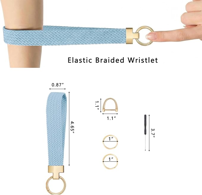 Weixiltc Keychain Wristlet for Women, Elastic Woven Lanyard - Image 6