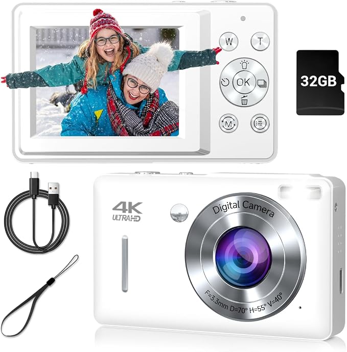 Digital Camera, 44MP Compact Camera, FHD 1080P Point and Shoot Digital Cameras by Gtonster