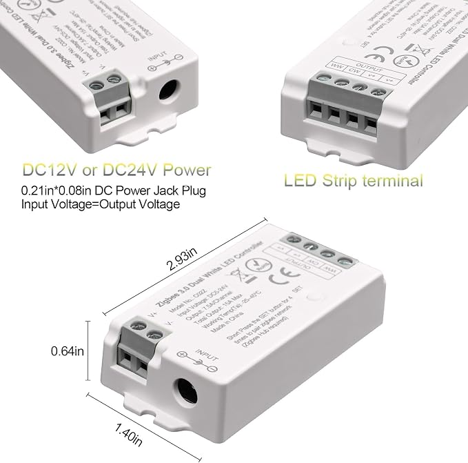 ZigBee 3.0 LED Controller C02Z CCT Dual White LED Strip Bulb Dimmer Compatible - Image 3