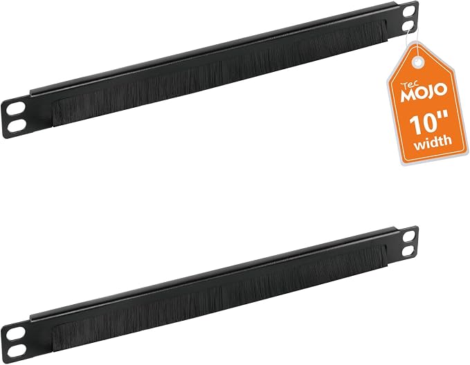 Tecmojo 2 Pack 0.5U Cable Management Brush Panel by Tecmojo