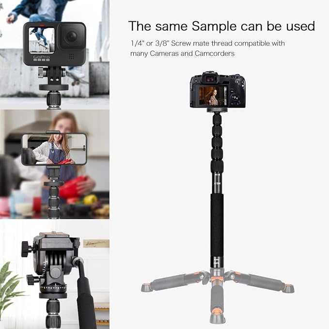 Koolehaoda Camera Monopod 61" Aluminum Portable Photography Unipod Stick - Image 5
