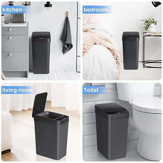 Anborry Bathroom Automatic Trash Can 2 Pack 2.2 Gallon Touchless Motion Sensor - Image 8