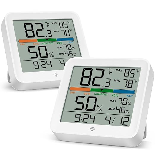 2 Pack Indoor Thermometer Room Temperature Home Hygrometer Humidity Gauge by MeesMeek