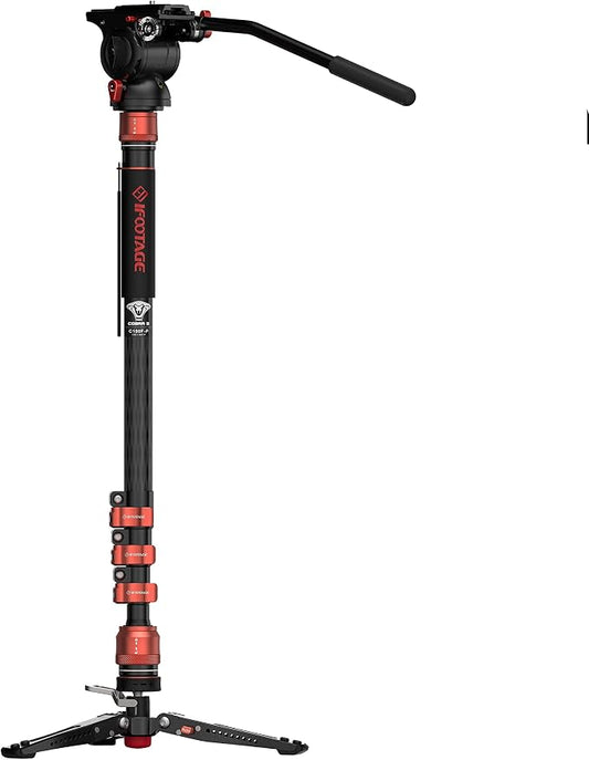 IFOOTAGE Cobra 3 Monopod with Fluid Head, Professional Portable Travel Monopod by IFOOTAGE